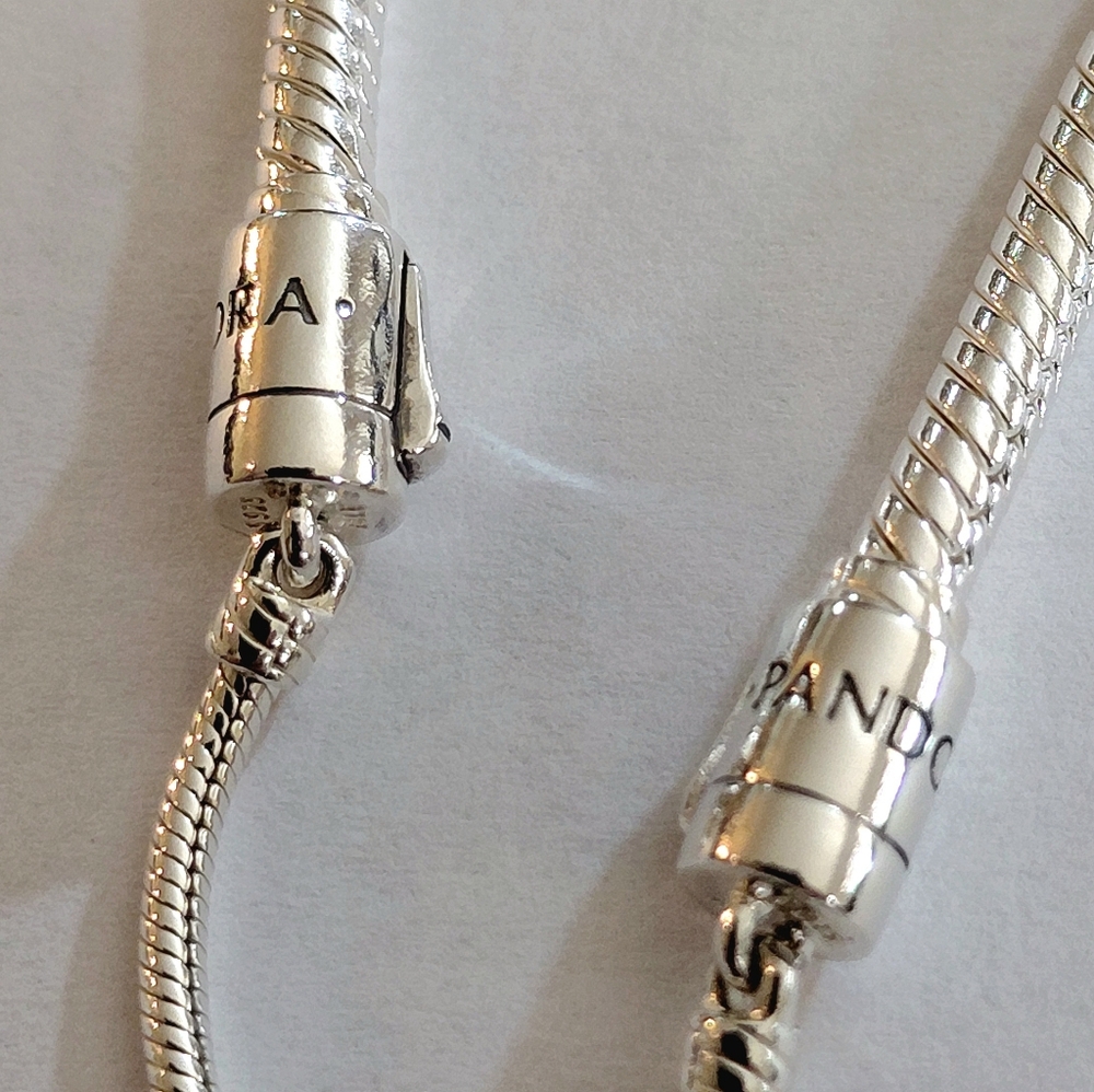 Authentic NEW Pandora Snake Chain Slider Bracelet S925ALE CZ - Picture 6 of 10